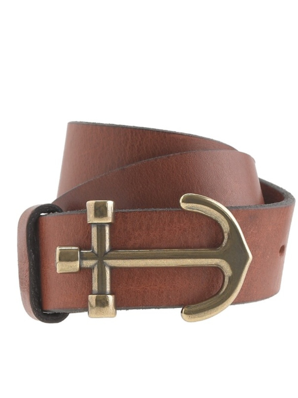 GAP Women’s leather anchor brass buckle belt S Nautical Coastal Summer